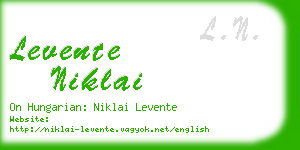 levente niklai business card